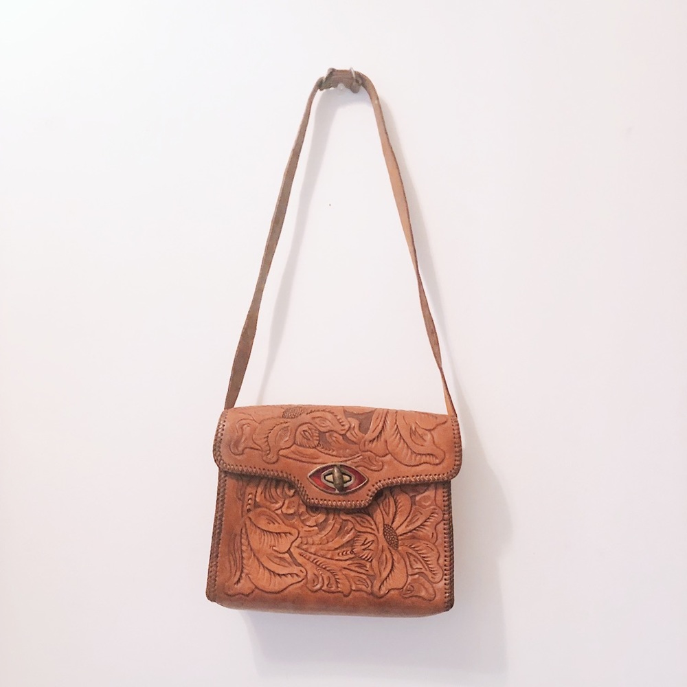 Vintage Tooled Leather Bag